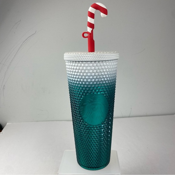 Disney Resorts Starbucks 2023 Holiday Tumbler w/Candy Cane Straw Topper Mickey - Picture 1 of 5